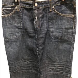 Paper Denim & Cloth Dark Wash Distressed Jean Skirt women's size 29